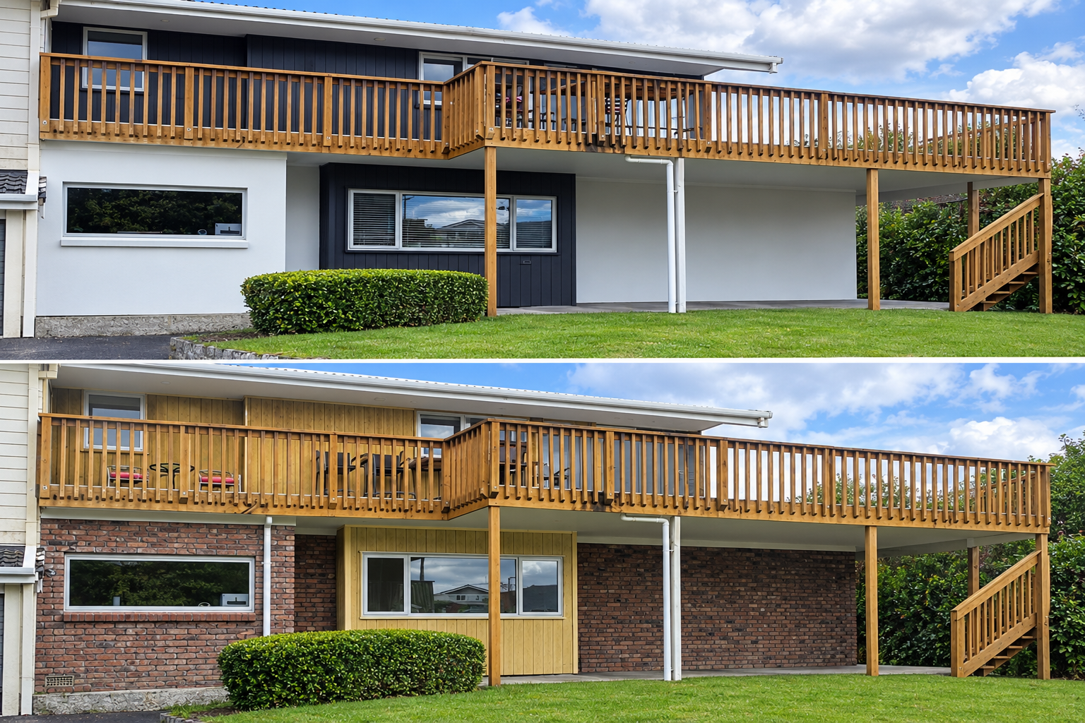 Modern renovation before and after