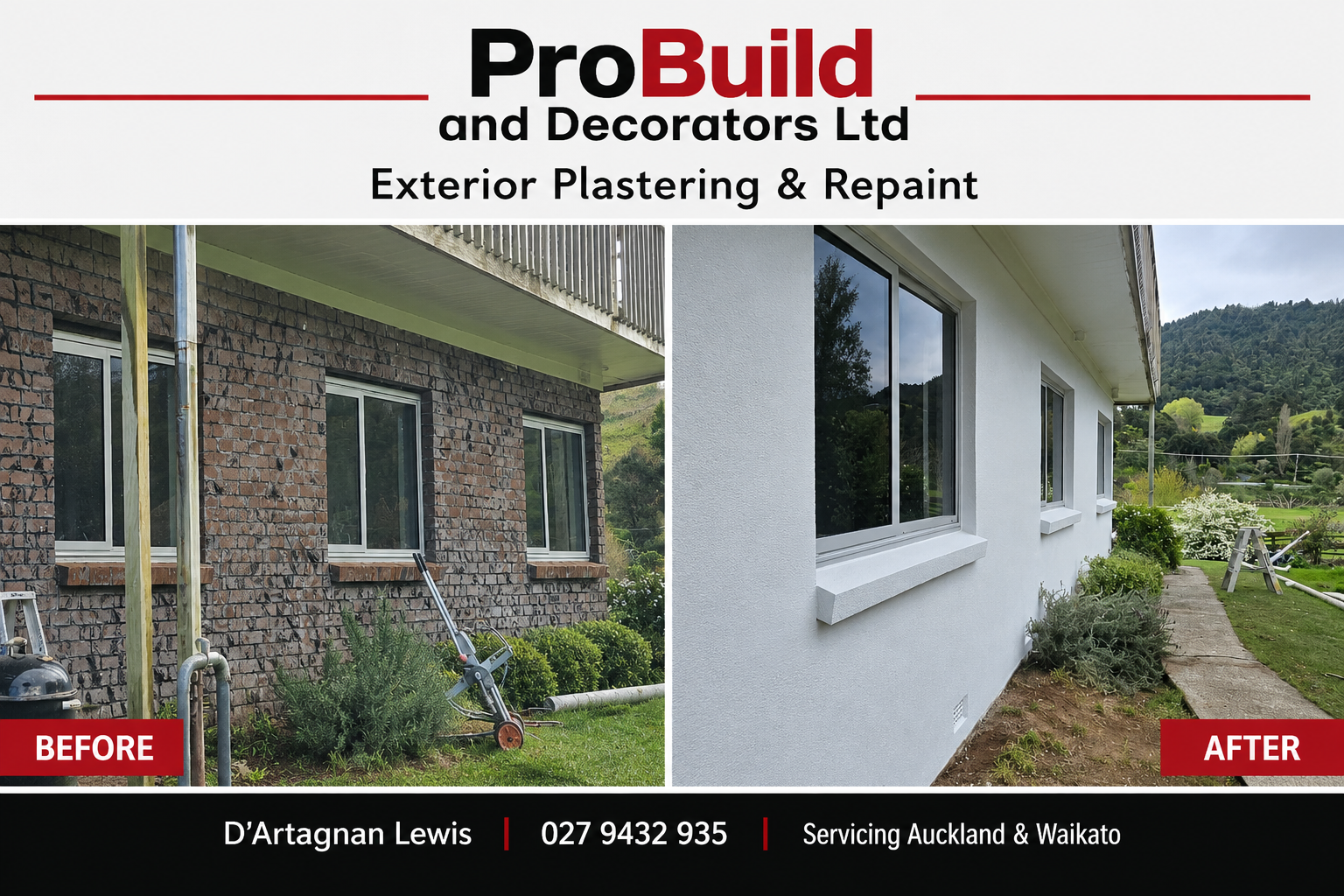 ProBuild exterior before and after transformation